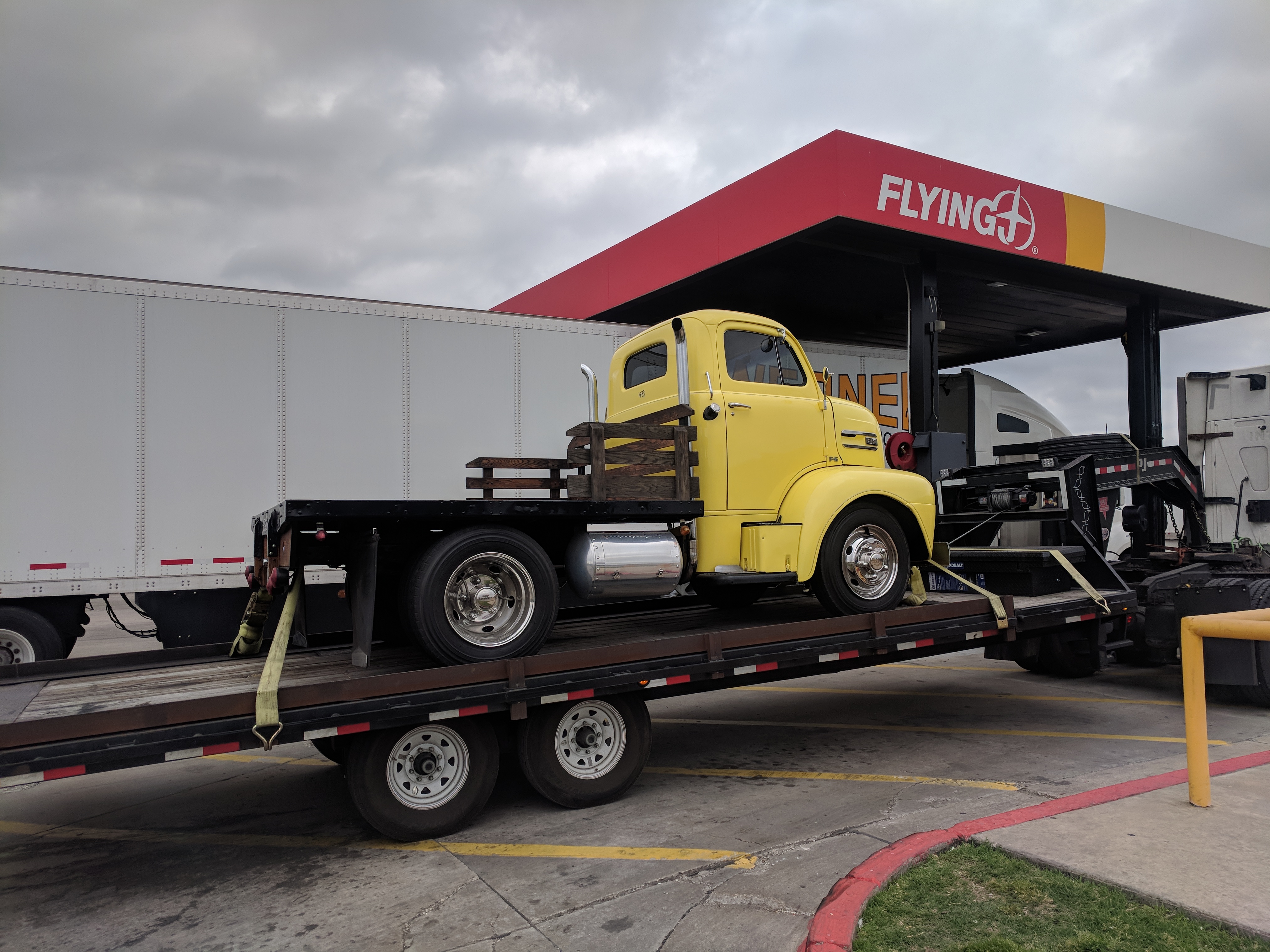 Vintage Yellow Flatbed Truck