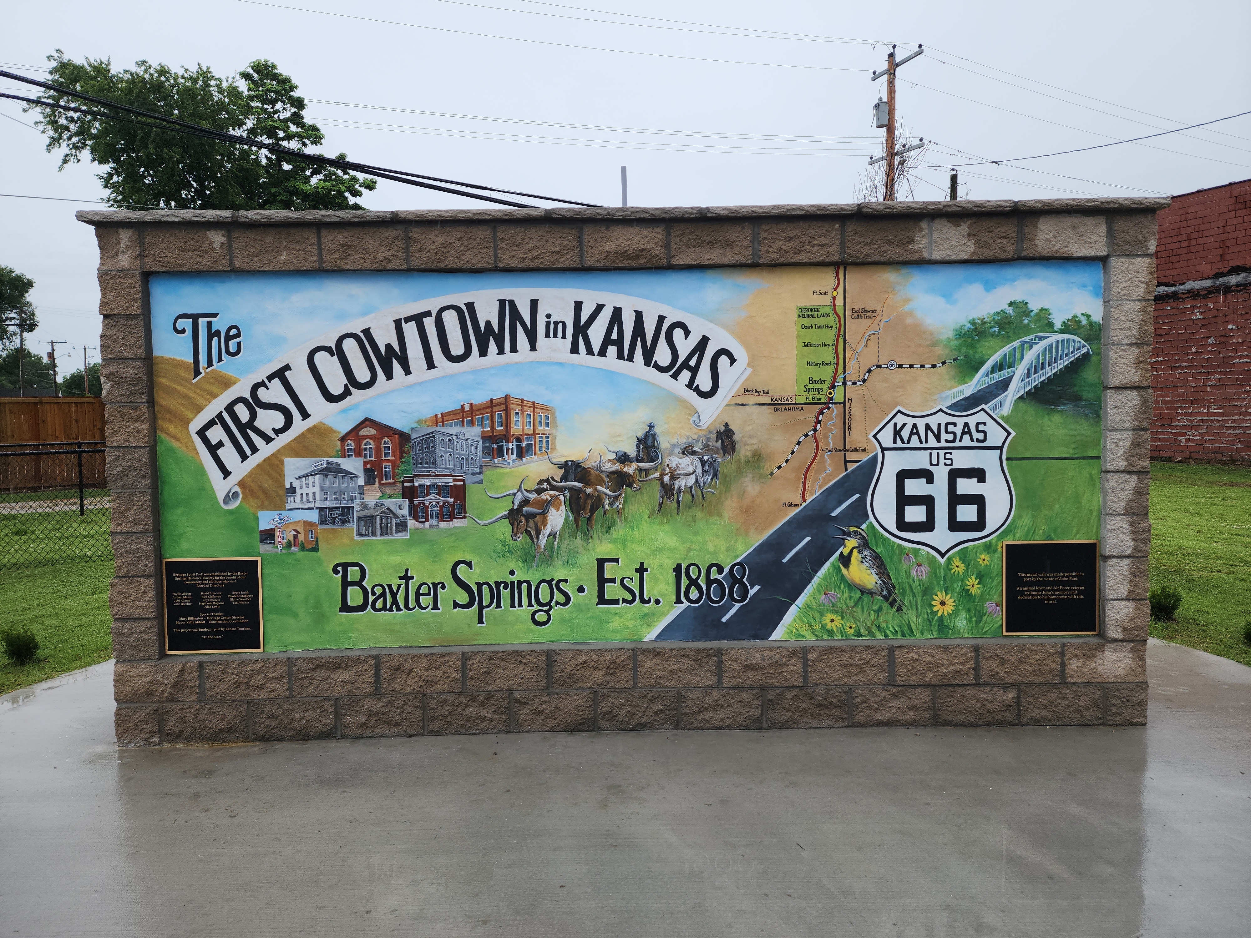 "First Cowtown in Kansas" Mural in Baxter Springs