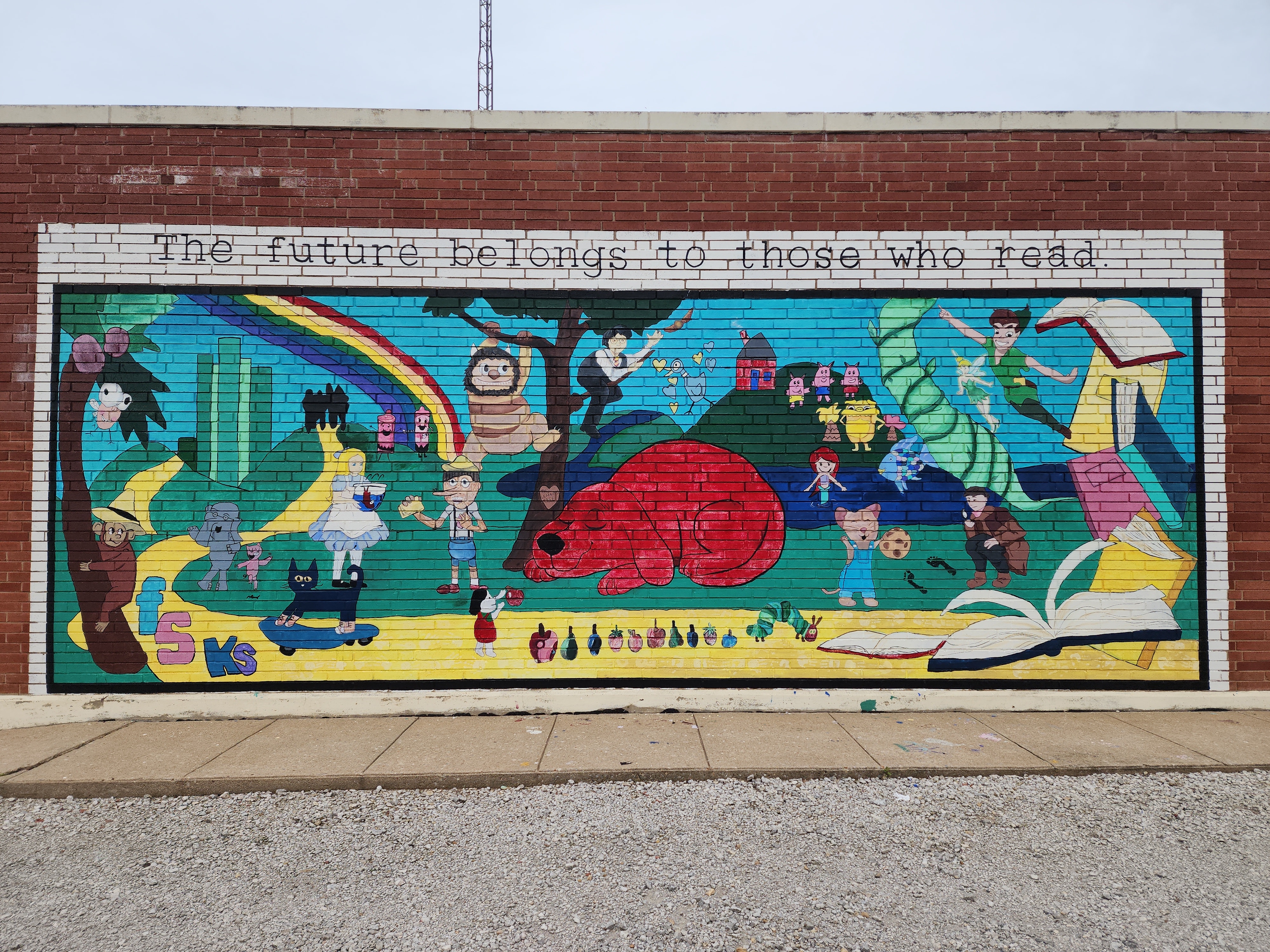 Children's Literature Mural with Reading Quote